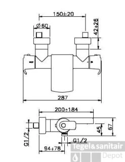 Huber Atelier Bad/douche Thermostaatkraan Zonder Handdoucheset Chroom 522.01H.CR
