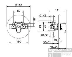 Huber Atelier Inbouw Douchethermostaat Chroom 525.01H.CR