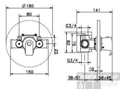 Huber Atelier Inbouw Douchethermostaat Chroom 525.51H.CR