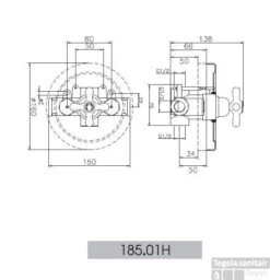 Huber Croisette Inbouw Douchethermostaat 18501HNS 1/2 RVS