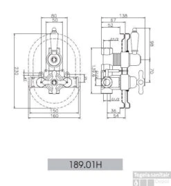 Huber Croisette Inbouw Douchethermostaat Chroom/Goud 18901HCA