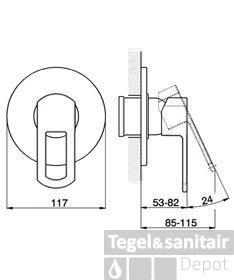 Huber Dado Cascade Afdekset Douchemengkraan Chroom DC.000300.21