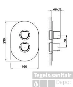Huber Dado Cascade Inbouw Thermostaatkraan Douche Chroom 889.55H.CR
