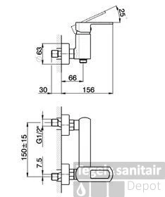 Huber Dado Cascade Douchemengkraan Chroom DC.000440.21