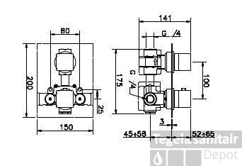 Huber Ego Inbouw Douchethermostaat Chroom 829.51H.CR 1 Huber Ego Inbouw Douchethermostaat Chroom 829.51H.CR