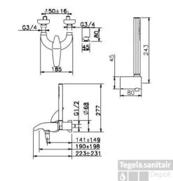 Huber Icon Bad/douchemengkraan Chroom 193M.VL05H.CR