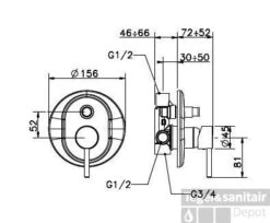Huber Kiruna Bad/douchemengkraan Inbouw Chroom 378.KR01H.CR