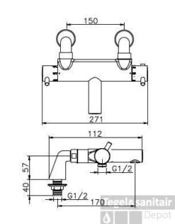 Huber Kiruna Bad/douchethermostaat Chroom KR.T24010.21