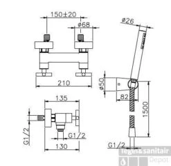Huber Suite Douchemengkraan Met Handdouche 471ST01HCR