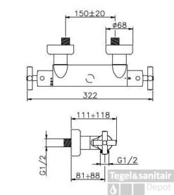 Huber Suite Opbouw Douchethermostaat 23001NFHCR -Duravit Verkoop huber suite opbouw douchethermostaat 23001nfhcr 0