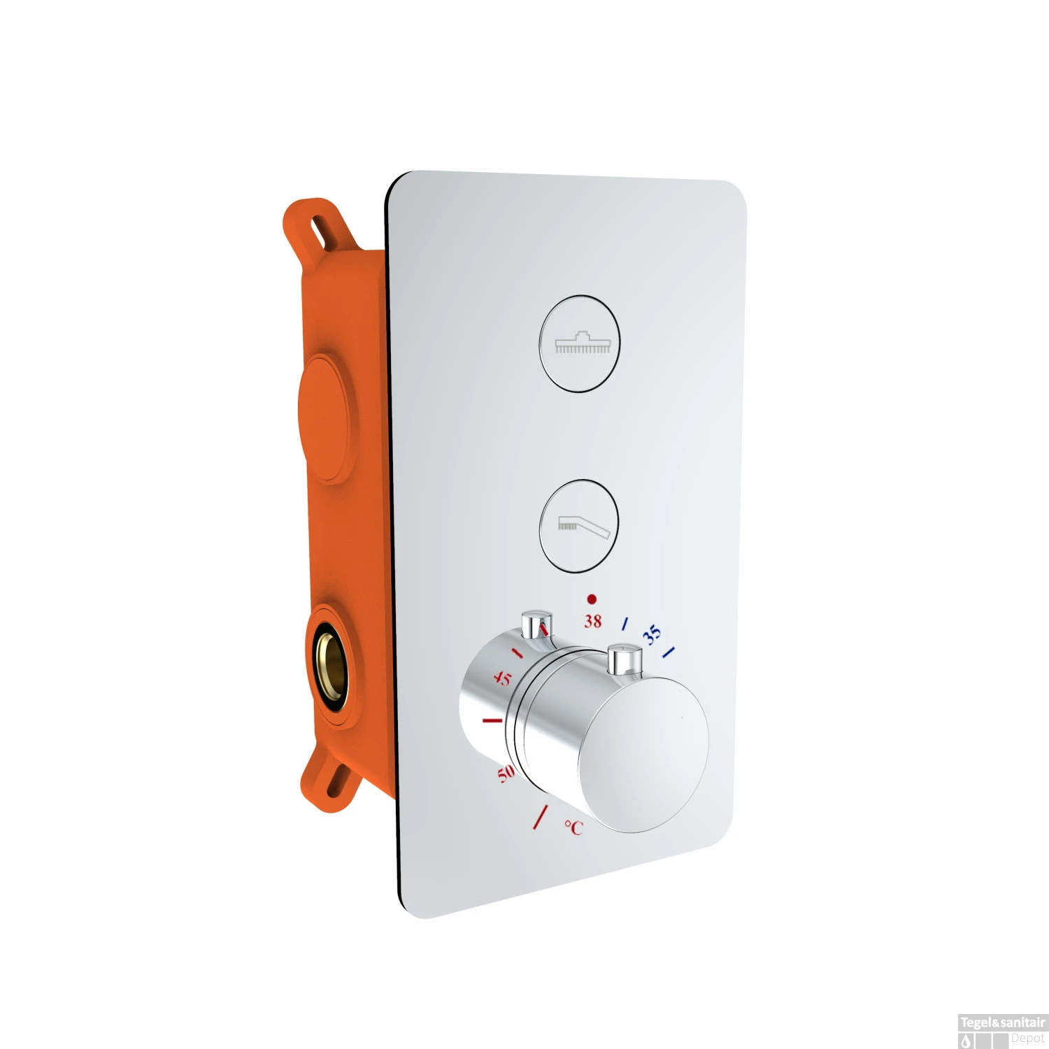 Inbouw Douchekraan Best Design Clic Elsdorf 2-weg Thermostaat Chroom 1 Inbouw Douchekraan Best Design Clic Elsdorf 2-weg Thermostaat Chroom