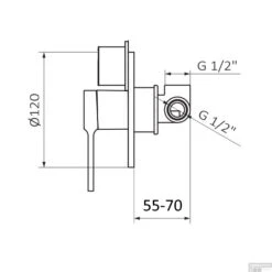 Inbouw Douchekraan GRB Aura 2-Wegs Chroom