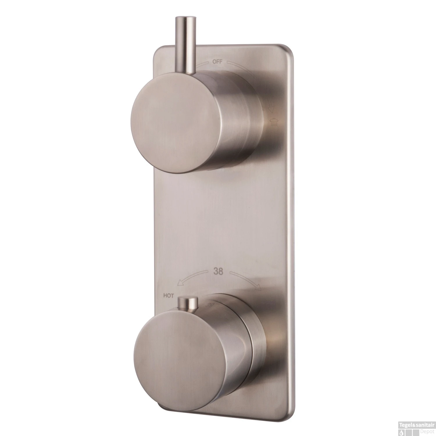 Inbouw Douchethermostaat Wiesbaden Caral Tbv Regendouche Geborsteld Staal (incl Inbouwdeel)