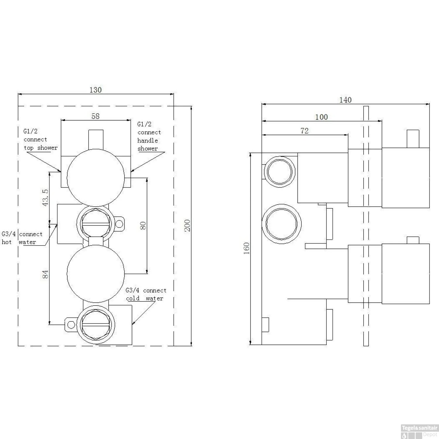 BWS Inbouw Regendouche | 30cm Stortdouche Met Plafonduitloop | Mat Zwart 5 BWS Inbouw Regendouche | 30cm Stortdouche Met Plafonduitloop | Mat Zwart - Afbeelding 5