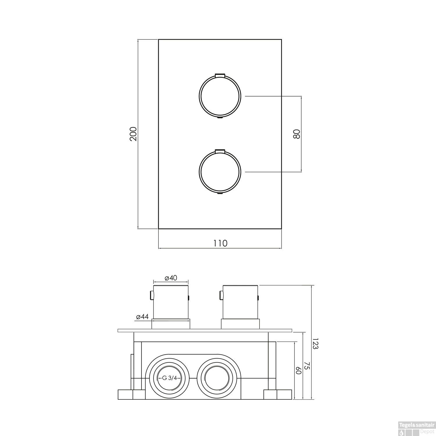 Inbouwthermostaat Compleet Brauer Gunmetal Edition 3-weg Geborsteld Gunmetal 3 Inbouwthermostaat Compleet Brauer Gunmetal Edition 3-weg Geborsteld Gunmetal - Afbeelding 3