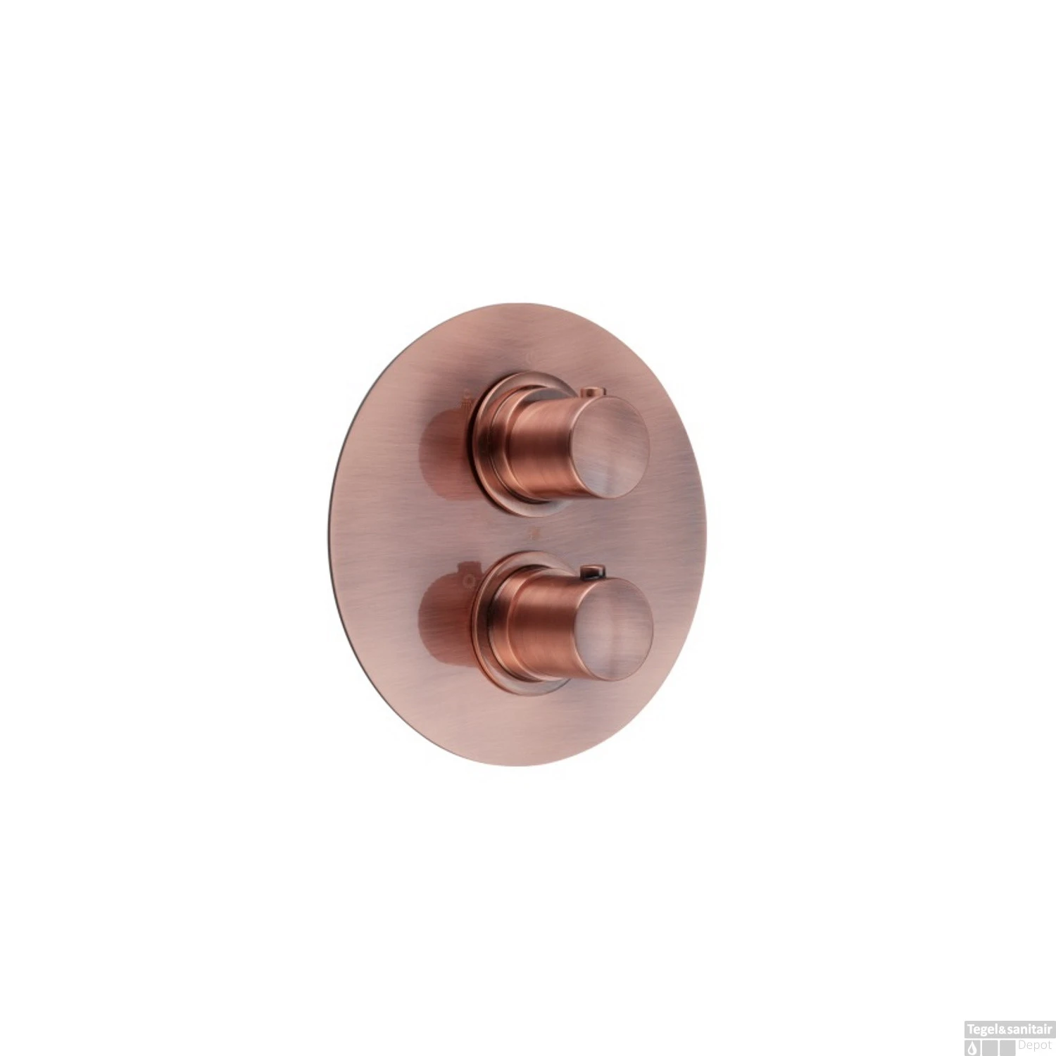 Inbouwthermostaat Met Afbouwdeel Salenzi Giro Rond Geborsteld Koper