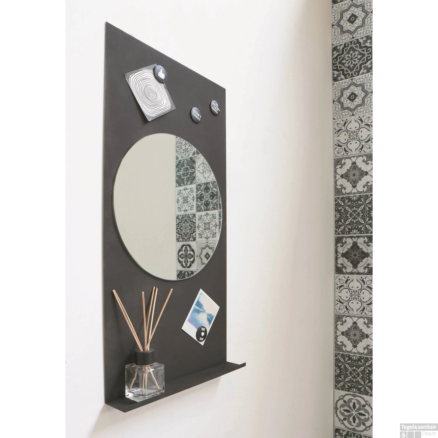 INK Fonteinplanchet Note Staal Inclusief Spiegel RVS Geborsteld 36x72 Cm 2 INK Fonteinplanchet Note Staal Inclusief Spiegel RVS Geborsteld 36x72 Cm - Afbeelding 2