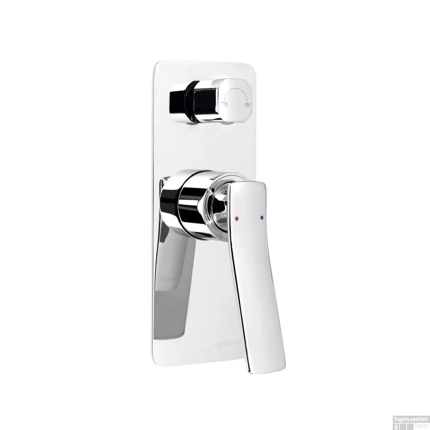 Douchekraan Inbouw Sapho Jumper Mengkraan Afbouwdeel 2-weg Chroom (incl. Inbouwdeel) - Afbeelding 2