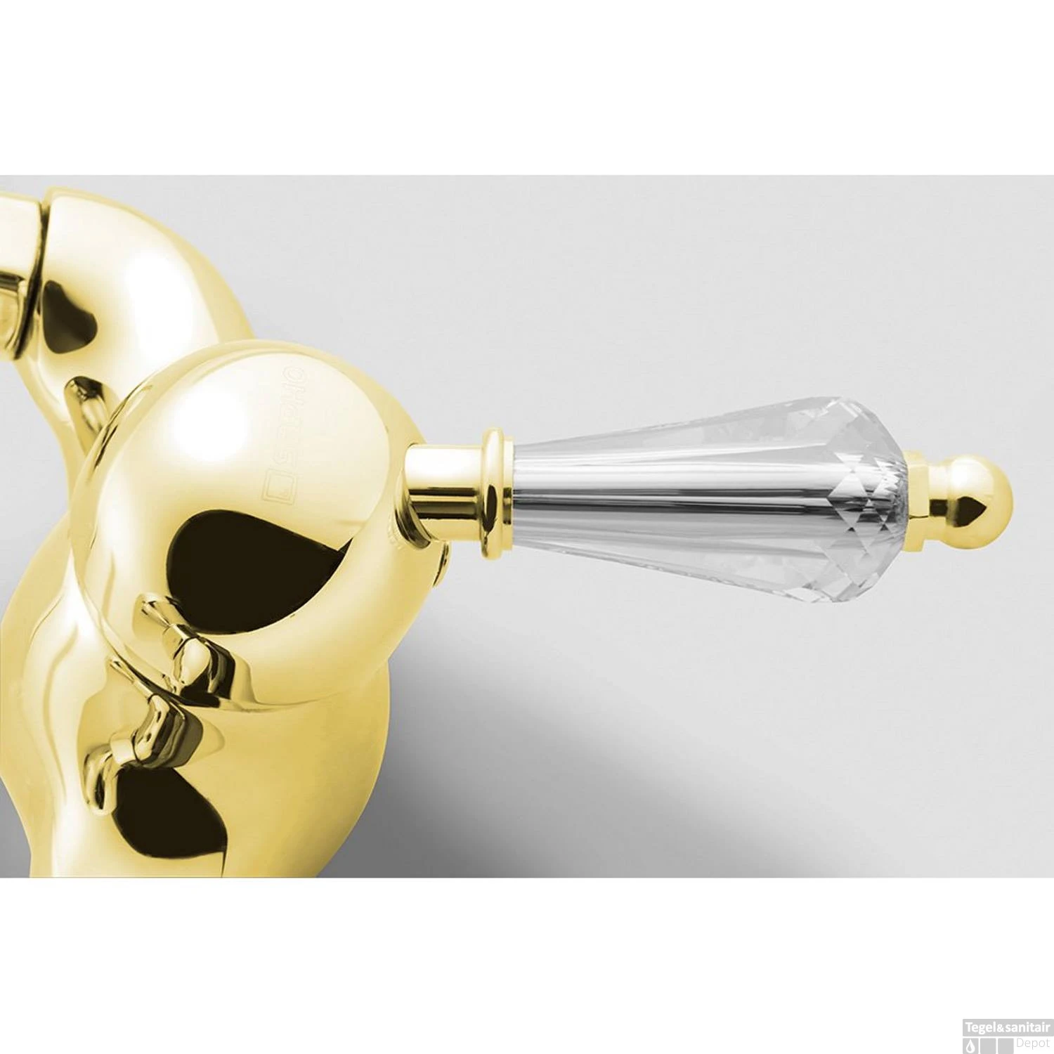 Opbouw Douchekraan Sapho Kirké Mengkraan Retro Kristal 1-hendel Goud 2 Opbouw Douchekraan Sapho Kirké Mengkraan Retro Kristal 1-hendel Goud - Afbeelding 2