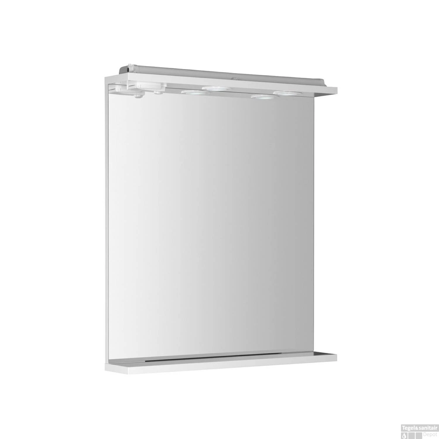 Badkamerspiegel Sapho Korin 60x70x12 Cm Incl. Planchet En LED Verlichting / Stopcontact