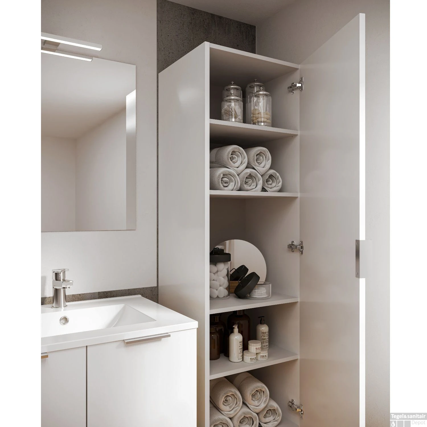 Kolomkast Allibert Euro Pack 40x156x35 Cm Wit (Flat Pack) 3 Kolomkast Allibert Euro Pack 40x156x35 Cm Wit (Flat Pack) - Afbeelding 3