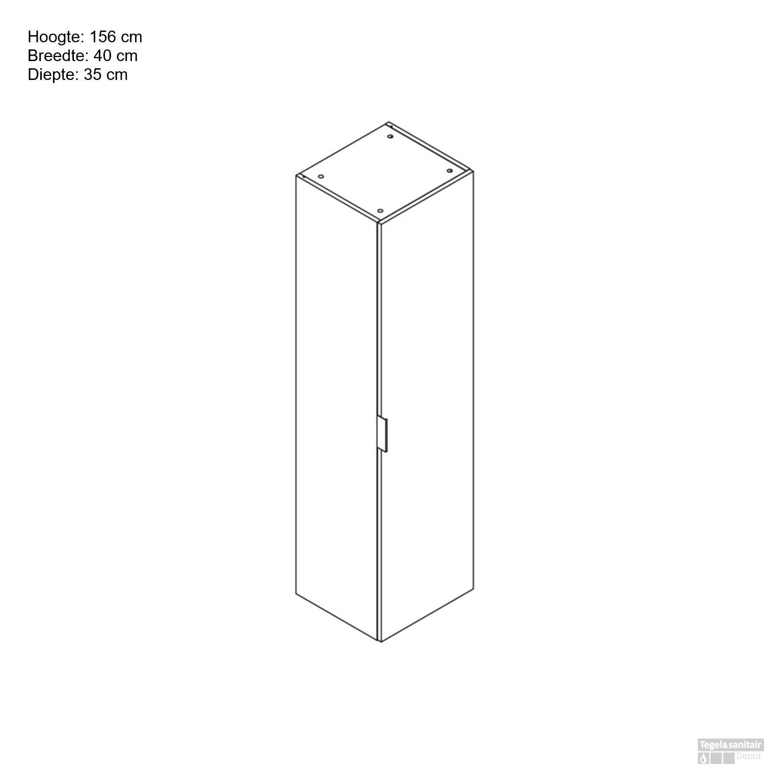 Kolomkast Allibert Euro Pack 40x156x35 Cm Wit (Flat Pack) 4 Kolomkast Allibert Euro Pack 40x156x35 Cm Wit (Flat Pack) - Afbeelding 4