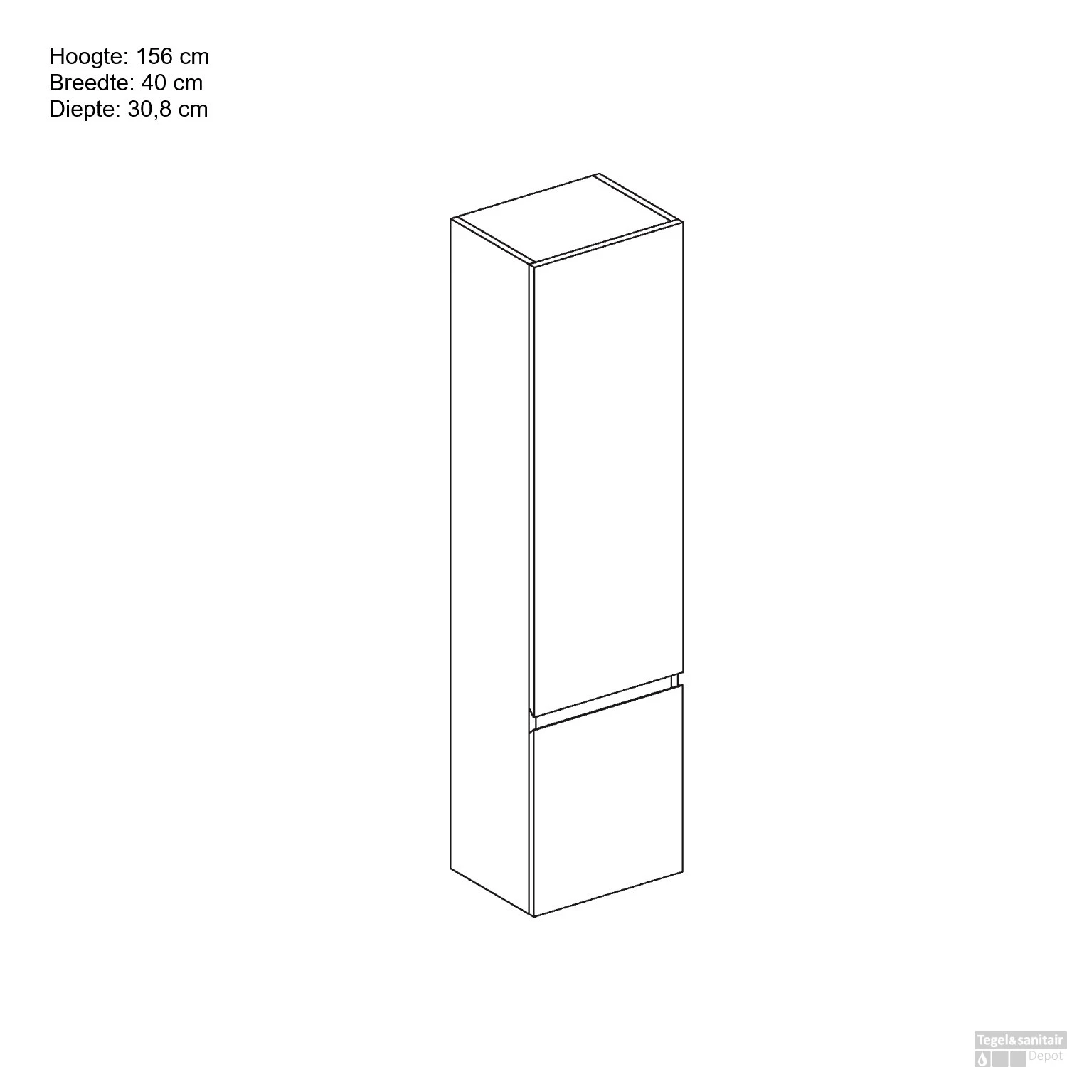 Kolomkast Allibert Verso 40 Cm 2 Deuren Rechts Mat Mosgroen 3 Kolomkast Allibert Verso 40 Cm 2 Deuren Rechts Mat Mosgroen - Afbeelding 3