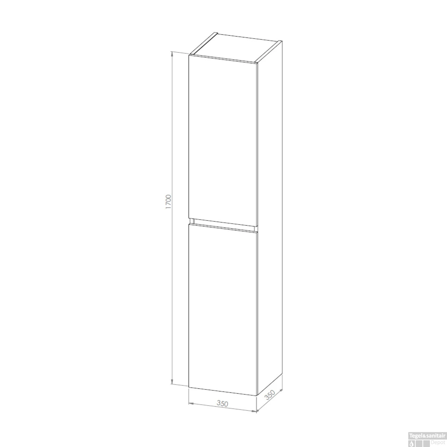 Kolomkast Arcqua Luna Badmeubel 170 Cm Greeploos MDF Canyon Oak 3 Kolomkast Arcqua Luna Badmeubel 170 Cm Greeploos MDF Canyon Oak - Afbeelding 3