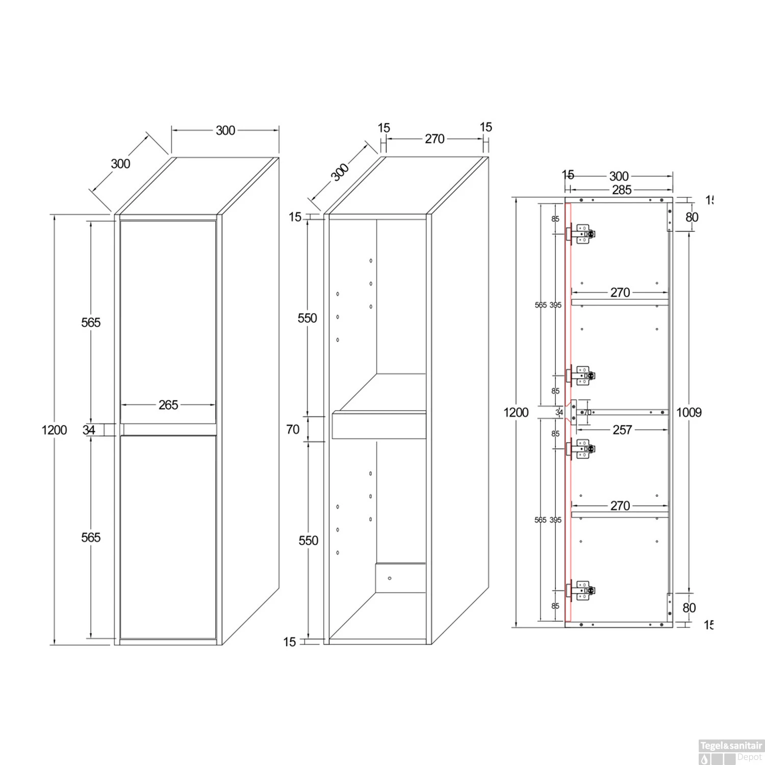 Kolomkast Boss & Wessing Retro 120 Cm Licht Bruin 2 Kolomkast Boss & Wessing Retro 120 Cm Licht Bruin - Afbeelding 2