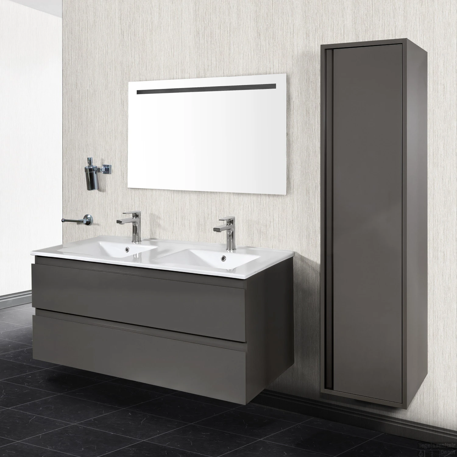 Kolomkast Boss & Wessing Sally 160x40x40 Cm Greeploos Mat Antraciet 2 Kolomkast Boss & Wessing Sally 160x40x40 Cm Greeploos Mat Antraciet - Afbeelding 2