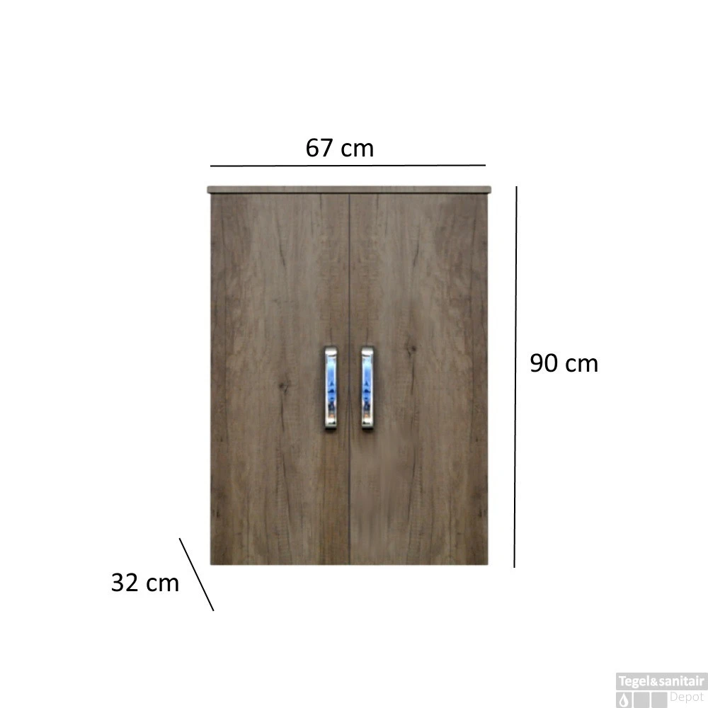 Kolomkast Dubbel Sanicare Q9/Q10/Q11 Soft-Closing Deuren Chromen Greep 90x67x32 Cm Truffel 4 Kolomkast Dubbel Sanicare Q9/Q10/Q11 Soft-Closing Deuren Chromen Greep 90x67x32 Cm Truffel - Afbeelding 4