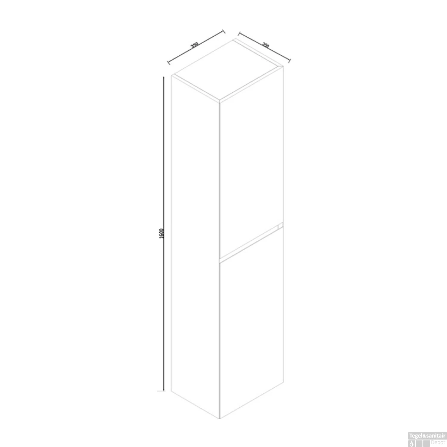 Kolomkast Sanilux Infinity 160x35x35 Cm Hoogglans Wit 4 Kolomkast Sanilux Infinity 160x35x35 Cm Hoogglans Wit - Afbeelding 4