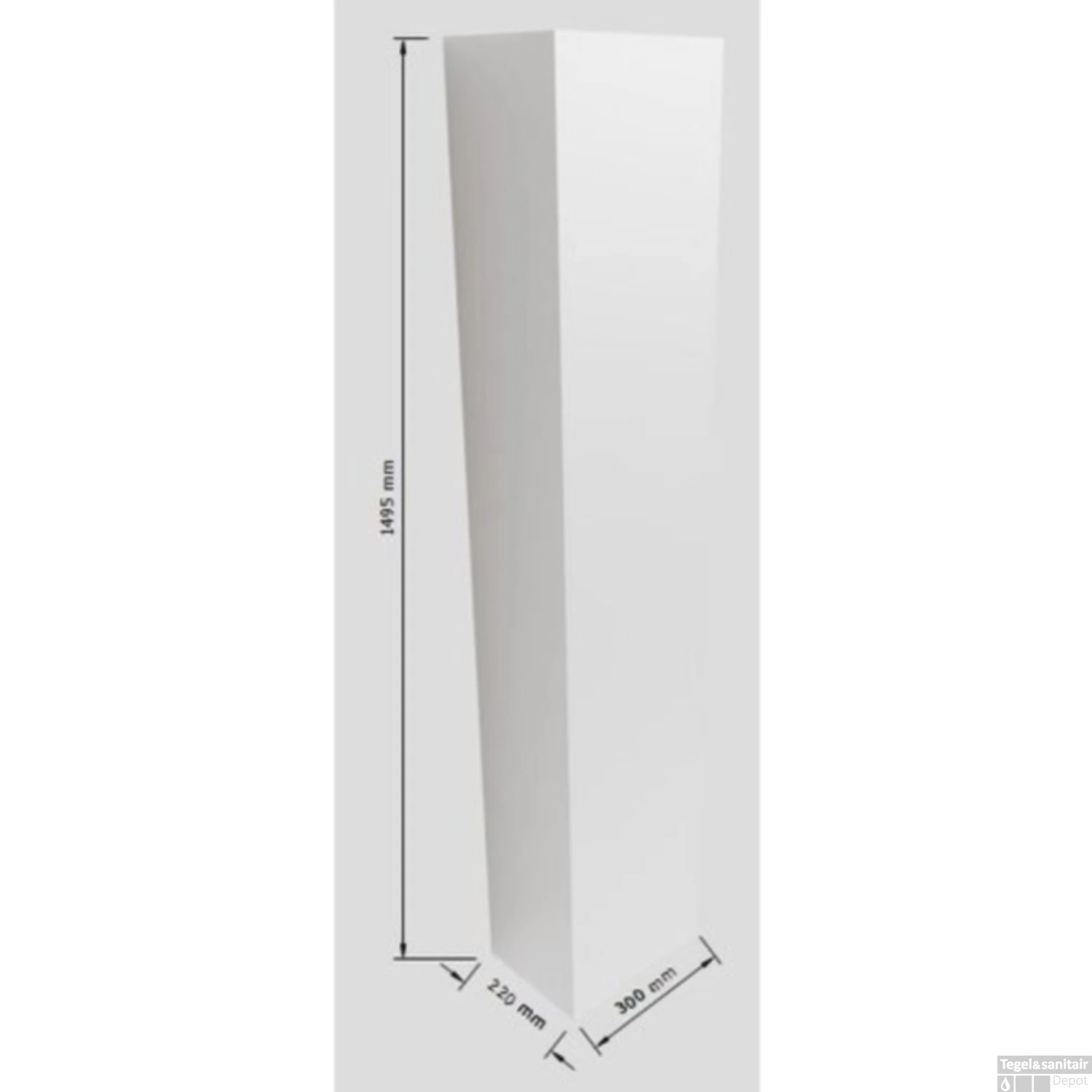 Kolomkast Mondiaz LAGOM 150cm Opbouw Linksdraaiend Mat Wit 4 Kolomkast Mondiaz LAGOM 150cm Opbouw Linksdraaiend Mat Wit - Afbeelding 4