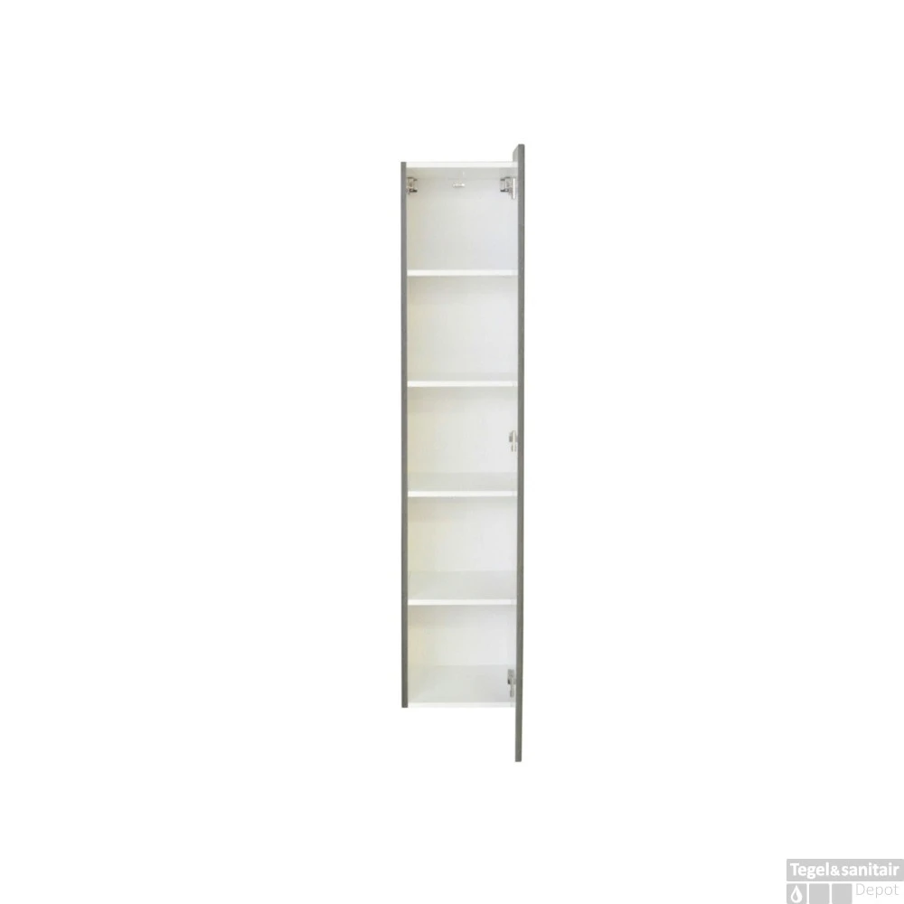 Kolomkast Sanicare Q6/Q14/Q16 1 Soft-Closing Deur 160x33,5x32 Cm Grey-Wood 2 Kolomkast Sanicare Q6/Q14/Q16 1 Soft-Closing Deur 160x33,5x32 Cm Grey-Wood - Afbeelding 2