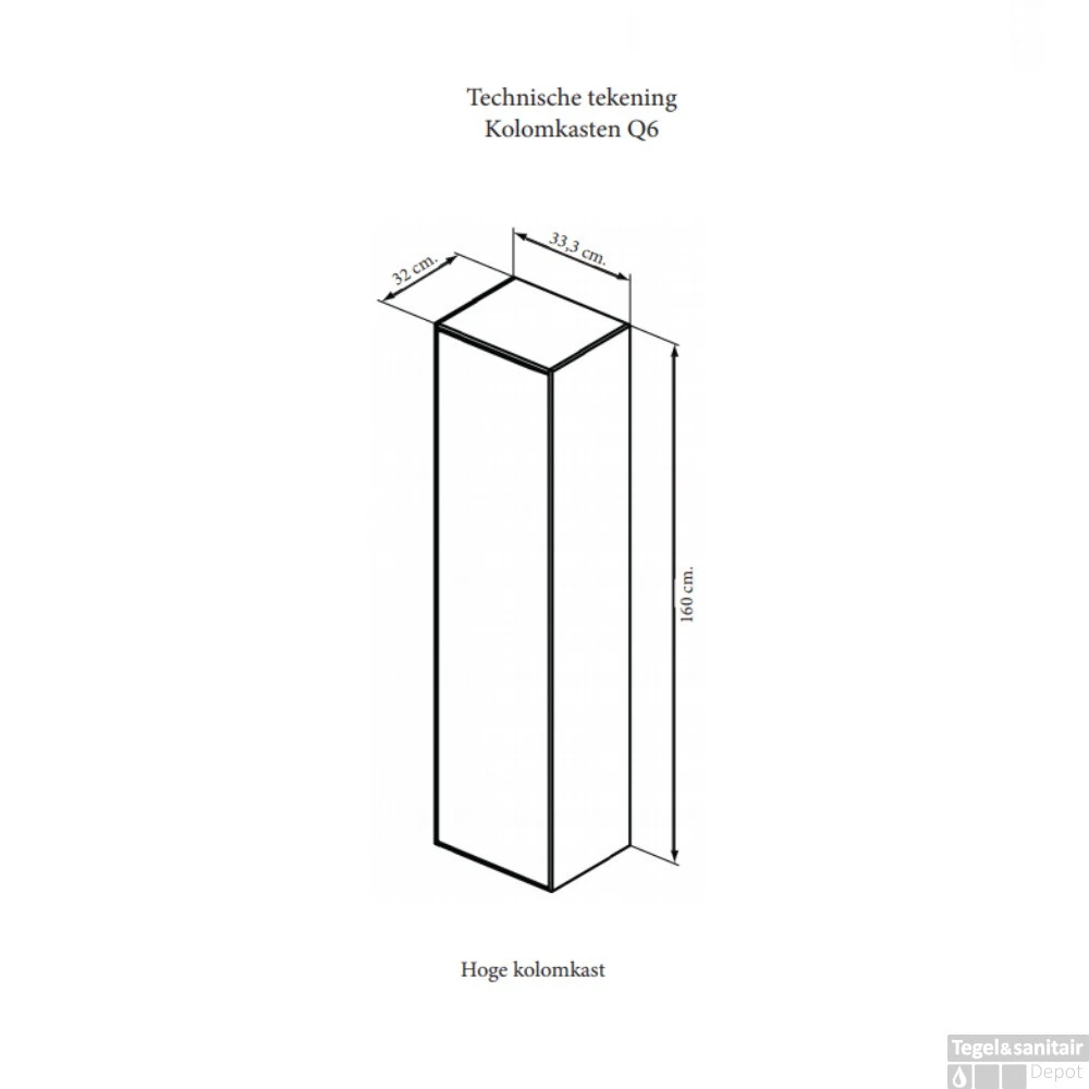 Kolomkast Sanicare Q6/Q14/Q16 1 Soft-Closing Deur 160x33,5x32 Cm Grey-Wood 3 Kolomkast Sanicare Q6/Q14/Q16 1 Soft-Closing Deur 160x33,5x32 Cm Grey-Wood - Afbeelding 3