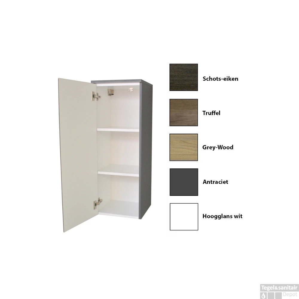 Kolomkast Sanicare Q4/Q15 1 Soft-Closing Deur 90x33,5x32 Cm Schots-Eiken 2 Kolomkast Sanicare Q4/Q15 1 Soft-Closing Deur 90x33,5x32 Cm Schots-Eiken - Afbeelding 2