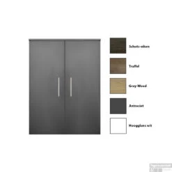 Kolomkast Sanicare Q4/Q15 2-Deurs Soft-Closing 90x67x32 Cm Grey-Wood