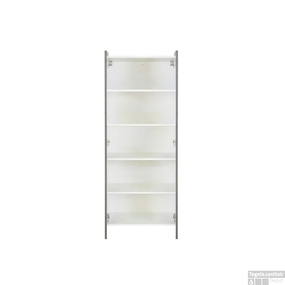 Kolomkast Sanicare Q1/Q12/Q17 2-Deurs Soft-Closing Chromen Greep 160x67x32 Cm Antraciet 2 Kolomkast Sanicare Q1/Q12/Q17 2-Deurs Soft-Closing Chromen Greep 160x67x32 Cm Antraciet - Afbeelding 2