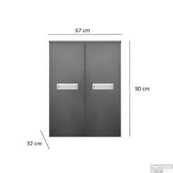 Kolomkast Sanicare Q2/Q3/Q8 2-Deurs Soft-Closing 90x67x32 Cm Antraciet -Duravit Verkoop kolomkast sanicare q2q3q8 2 deurs soft closing alu greep 90x67x32 tech 1