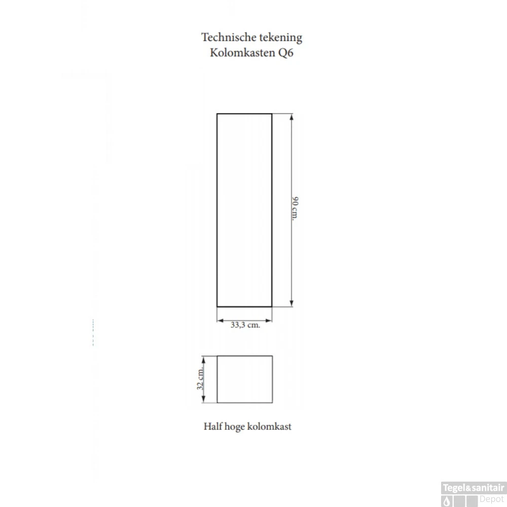 Kolomkast Sanicare Q6/Q14 Soft-Close Deur Chromen Greep 90x33,5x32 Cm Grey-Wood - Afbeelding 2