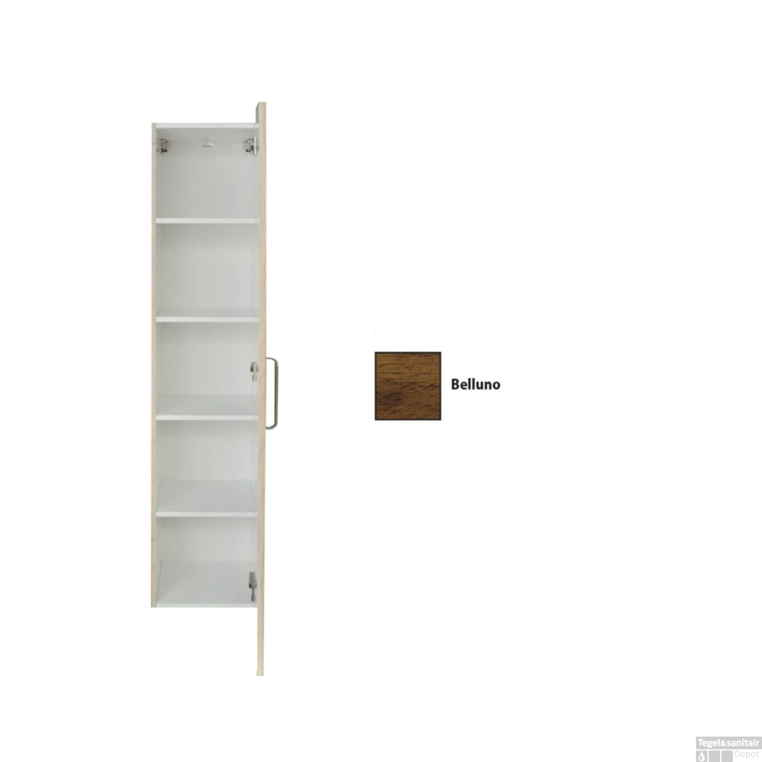 Kolomkast Sanicare Q9/Q10/Q11 1 Soft-Closing Deur Chromen Greep 160x33,5x32 Cm Belluno - Afbeelding 2