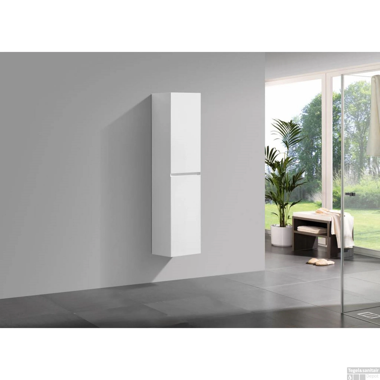 Kolomkast Sanilux Infinity 160x35x35 Cm Hoogglans Wit 2 Kolomkast Sanilux Infinity 160x35x35 Cm Hoogglans Wit - Afbeelding 2