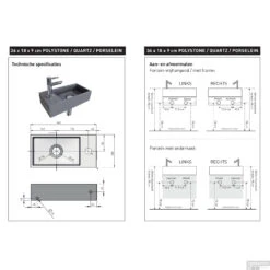 INK Versus Fontein Onderkast Universeel Links- Of Rechts Draaiend 36x18x27cm Houtskool -Duravit Verkoop montagehandleiding versus 1 1 8