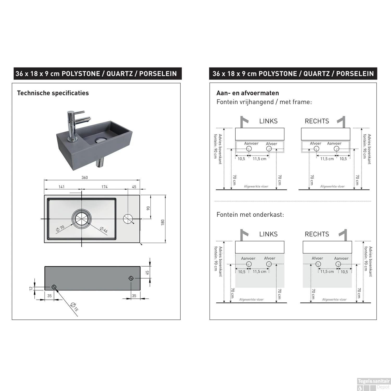 INK Versus Fontein Onderkast Universeel Links- Of Rechts Draaiend 36x18x27cm Mat Zwart 5 INK Versus Fontein Onderkast Universeel Links- Of Rechts Draaiend 36x18x27cm Mat Zwart - Afbeelding 5