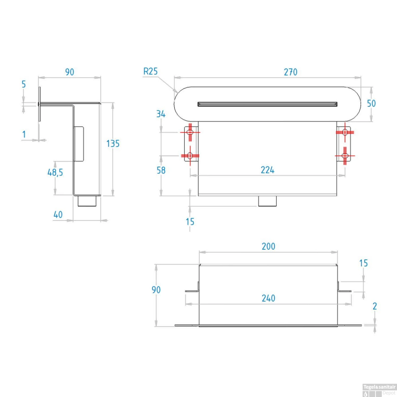 Inbouw Cascade Waterval Lagoo Nesso 27 X 5 Cm RVS Geborsteld Koper PVD 2 Inbouw Cascade Waterval Lagoo Nesso 27 X 5 Cm RVS Geborsteld Koper PVD - Afbeelding 2