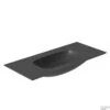 Wastafel Salenzi Nur 102x46 Cm Keramiek Mat Zwart Zonder Kraangat (incl. Bijpassende Afvoerplug)