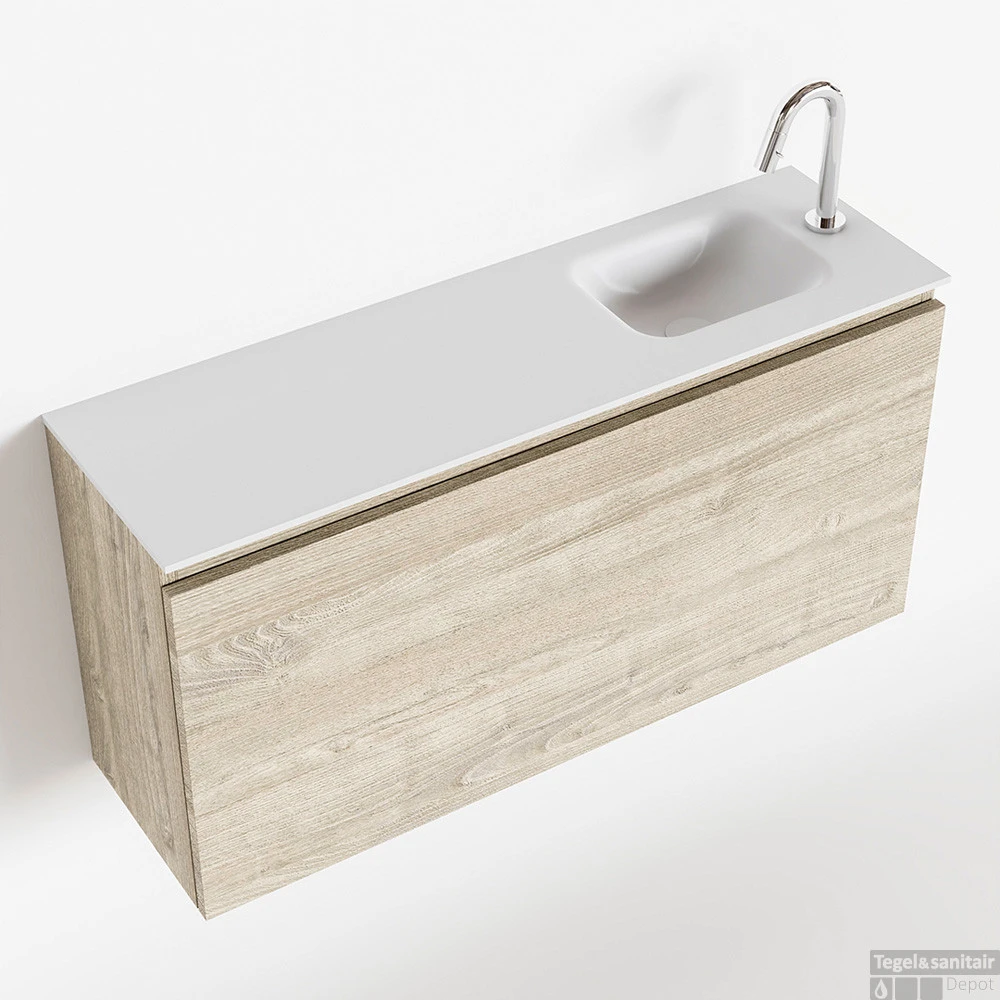 MONDIAZ OLAN 100cm Toiletmeubel Light Brown Grey. LEX Wastafel Talc Rechts 1 Kraangat 1 MONDIAZ OLAN 100cm Toiletmeubel Light Brown Grey. LEX Wastafel Talc Rechts 1 Kraangat