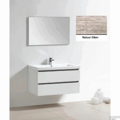 Badkamermeubelset Sanilux Trendline 100x47x50 Cm 1 Kraangat Eiken Natuur