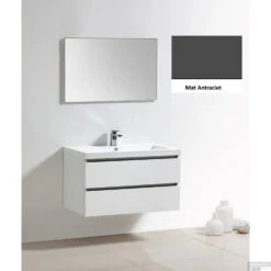 Badkamermeubelset Sanilux Trendline 100x47x50 Cm 2 Kraangaten Mat Antraciet