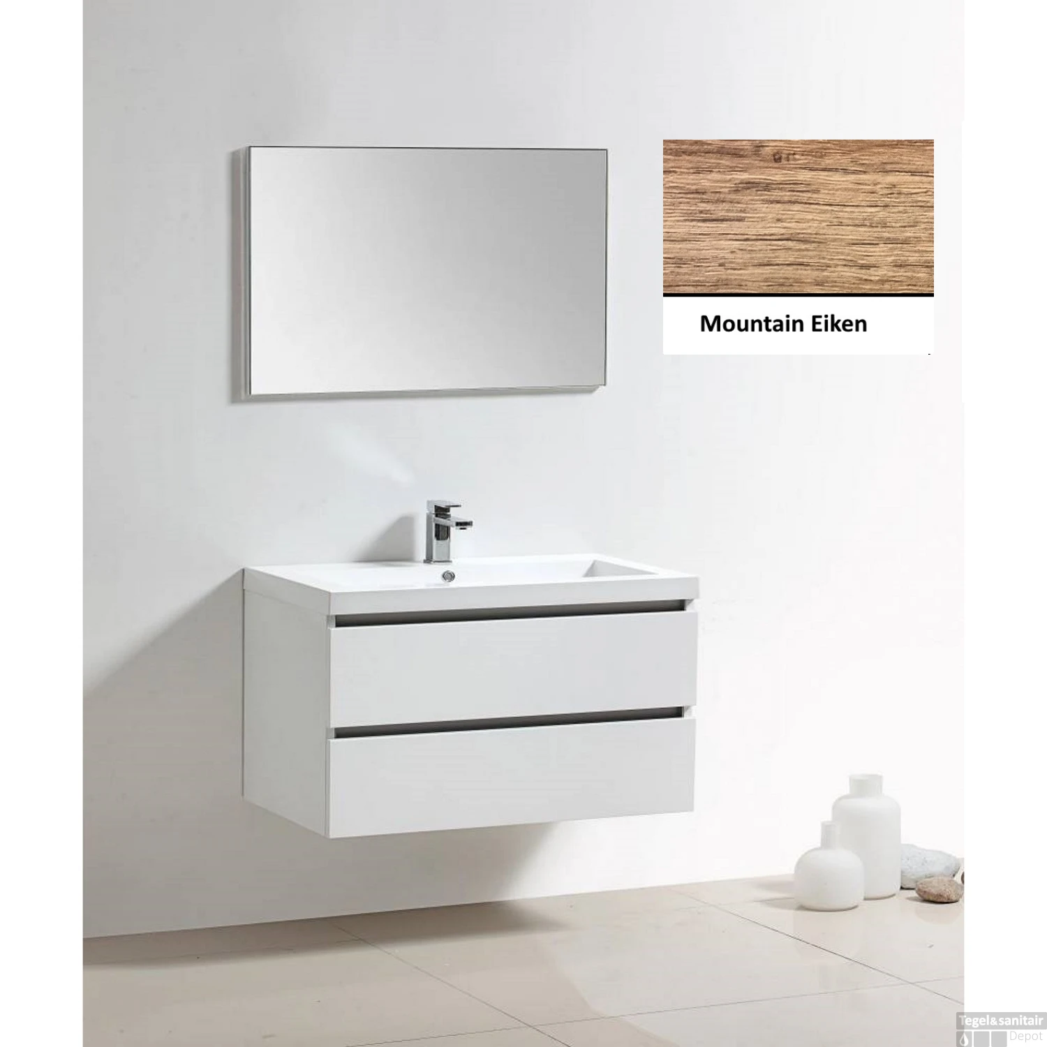 Badkamermeubelset Sanilux Trendline 100x47x50 Cm 1 Kraangat Mountain Eik 1 Badkamermeubelset Sanilux Trendline 100x47x50 Cm 1 Kraangat Mountain Eik